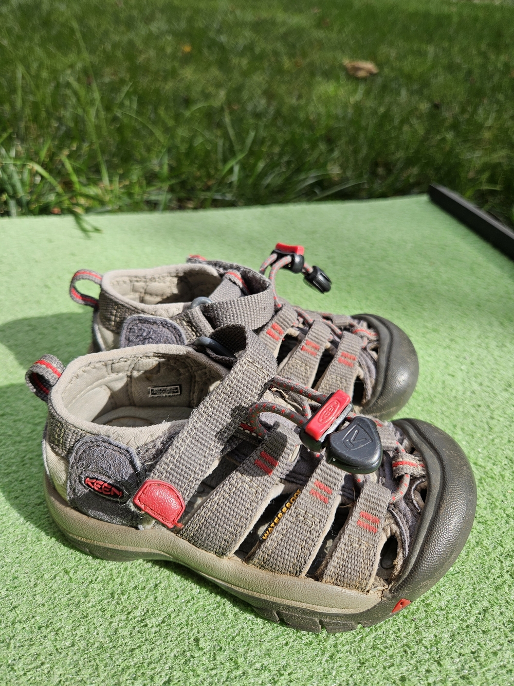 KEEN Kids' Gray and Red Sandals